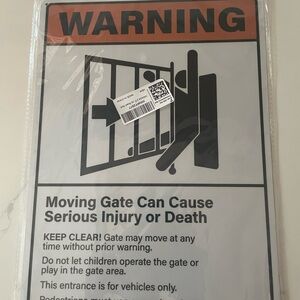 Aluminum Gate Warning Sign (2 pack)